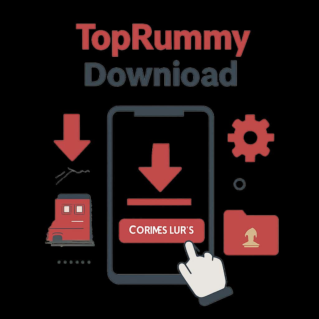An educational diagram about the TopRummy download process.