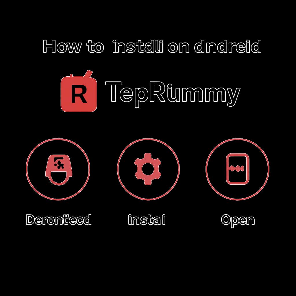 A diagram outlining the necessary steps to install TopRummy on Android.