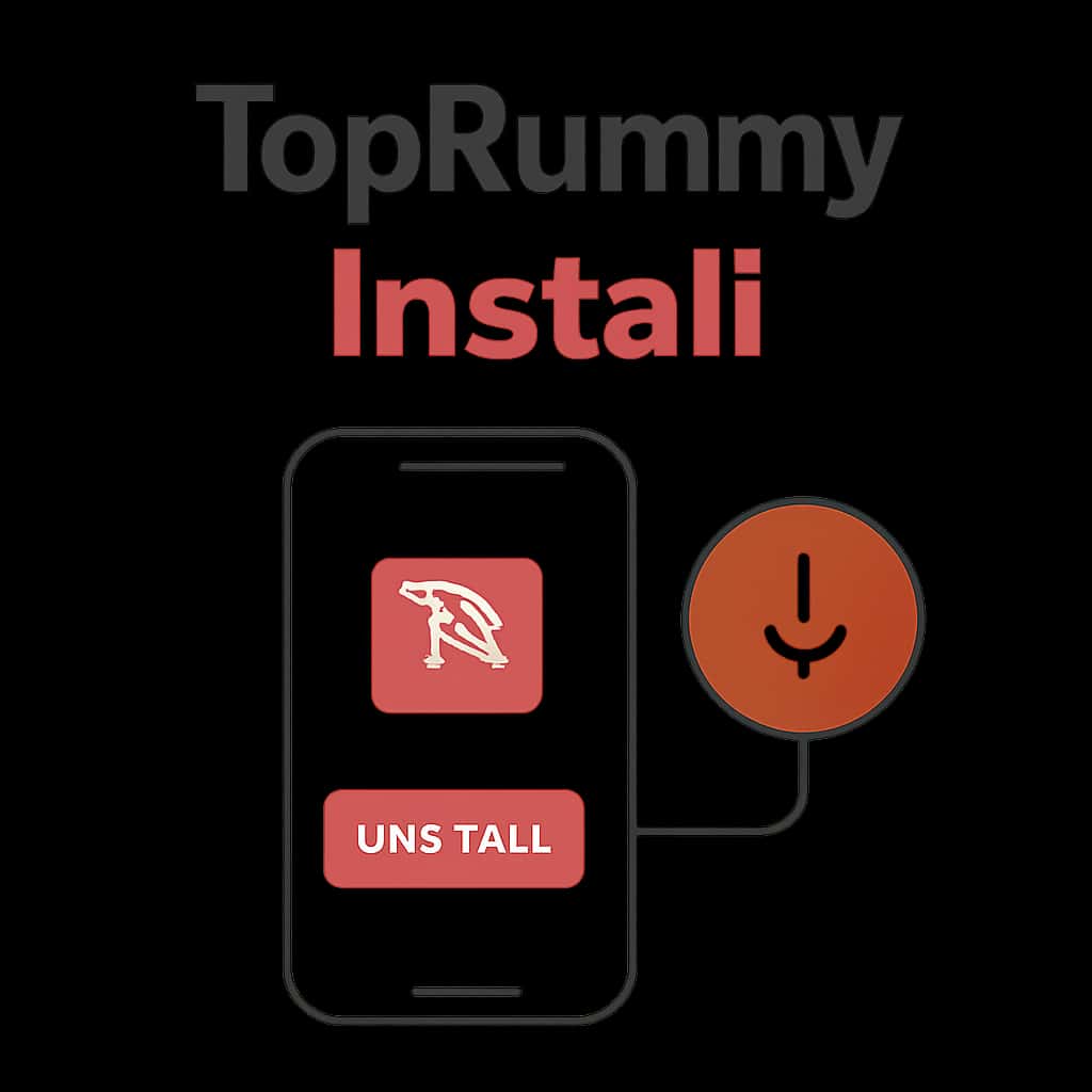 Illustration depicting installation steps of TopRummy application.