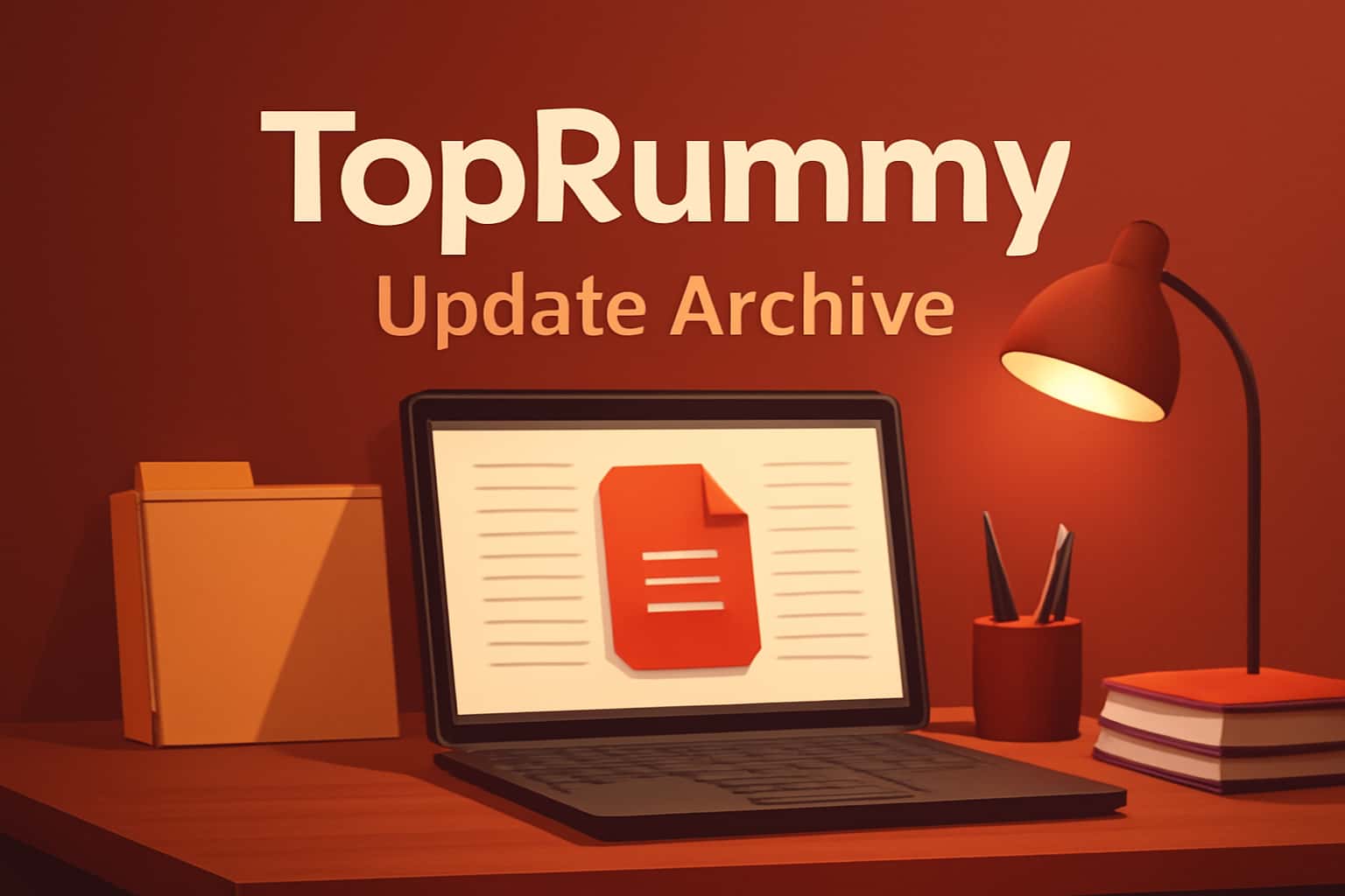 Informational scene depicting the TopRummy Update Archive.