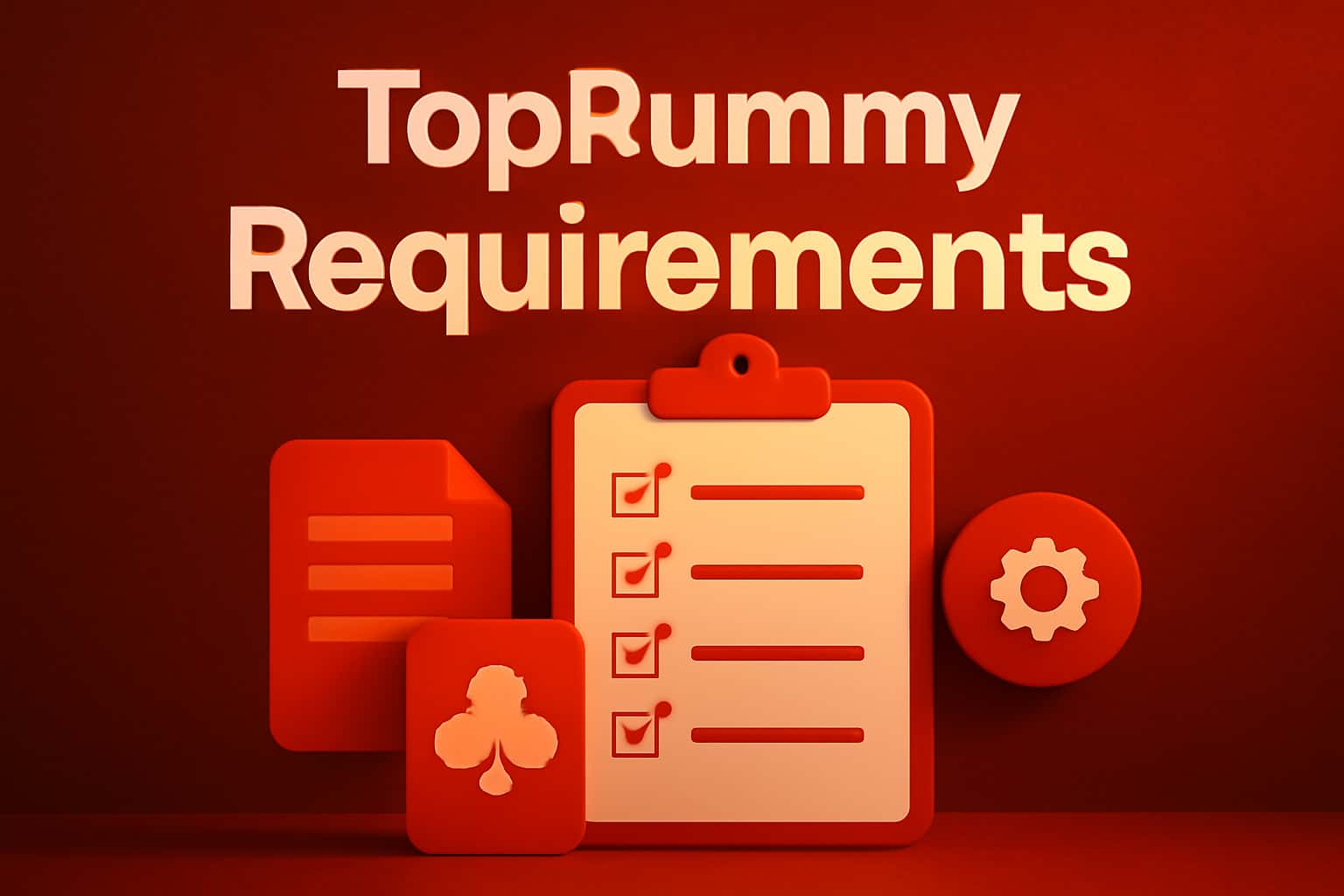 An informational graphic illustrating the requirements for accessing TopRummy.