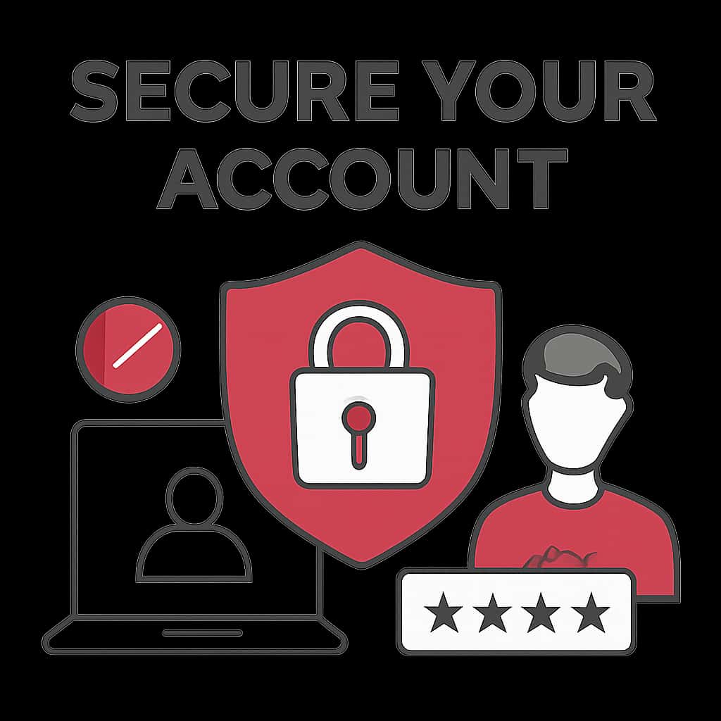 Diagram illustrating security measures for TopRummy accounts.