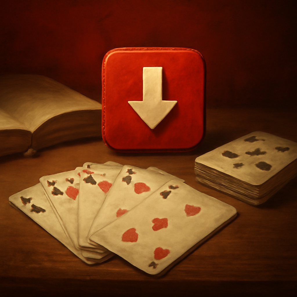 Illustration depicting steps for TopRummy Download Safety.