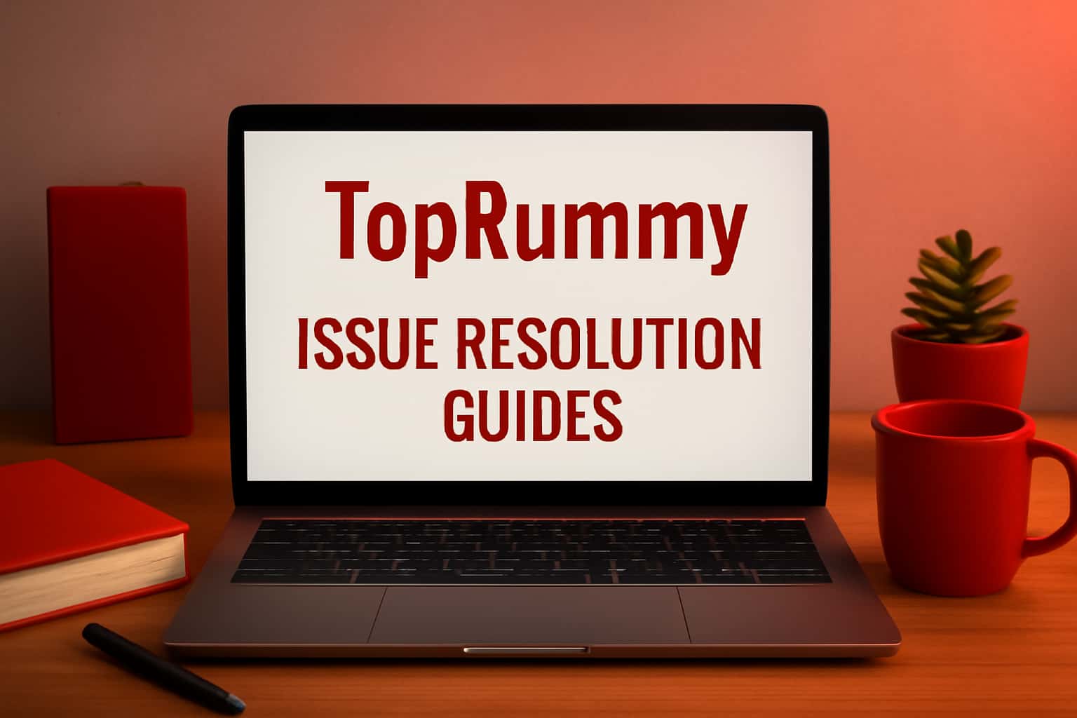 An informational scene illustrating the TopRummy Issue Resolution Guides