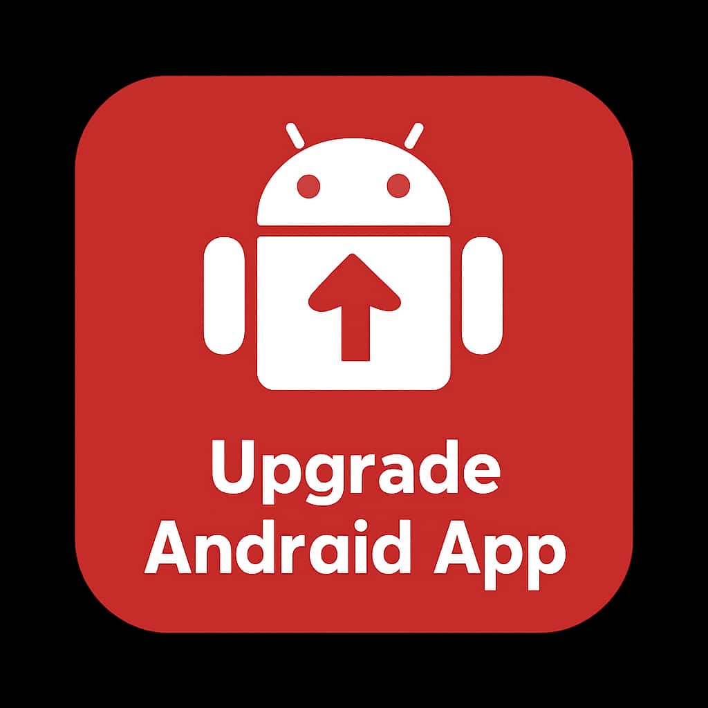 Icon representing the TopRummy Android App upgrade process.